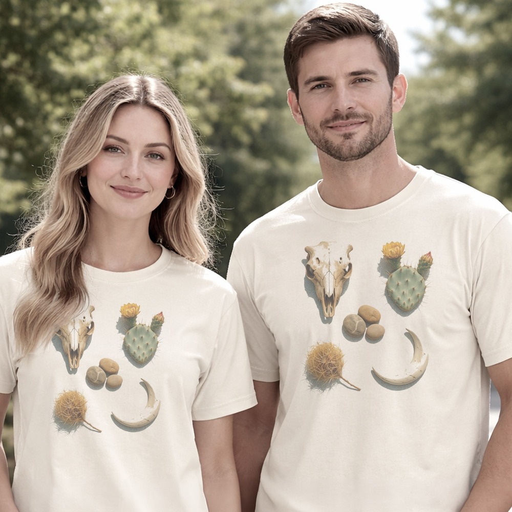 Desert Skull Cactus and Tumbleweed Specimen Tee